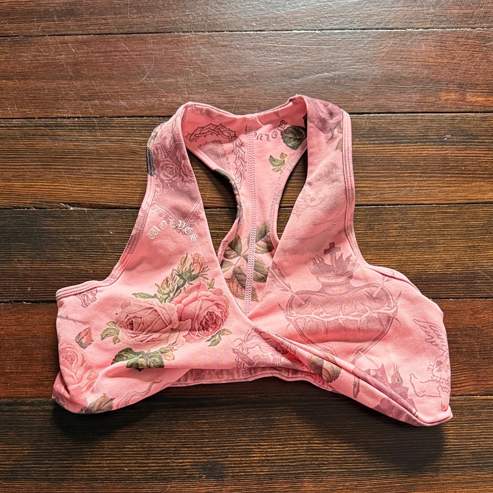 Darc Sport Pink Floral Racerback Bralette